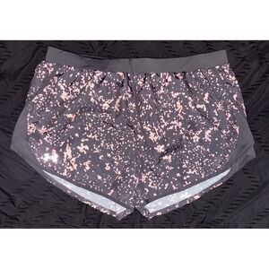 Under Armour HeatGear Women's Gray Pink Speckled Loose Fit Running Shorts,‎ XL